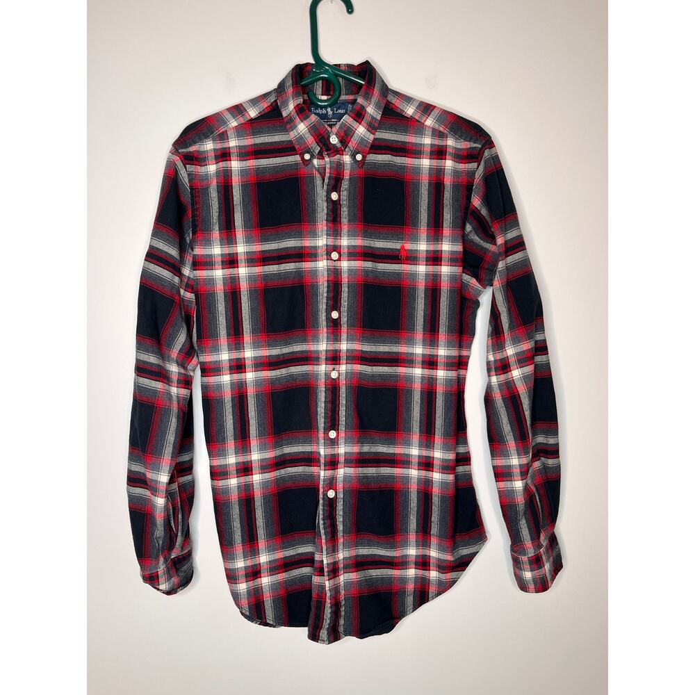 Ralph Lauren Red Black Plaid Old Money Lumberjack Country Ranch Flannel Shirt M